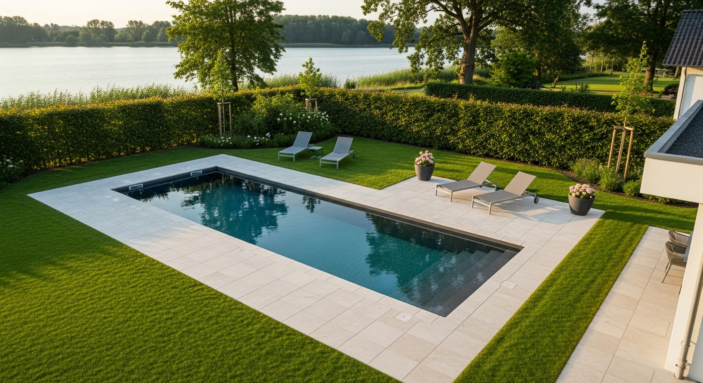 Nachher — fertiger WU-Beton-Pool von Waterkant